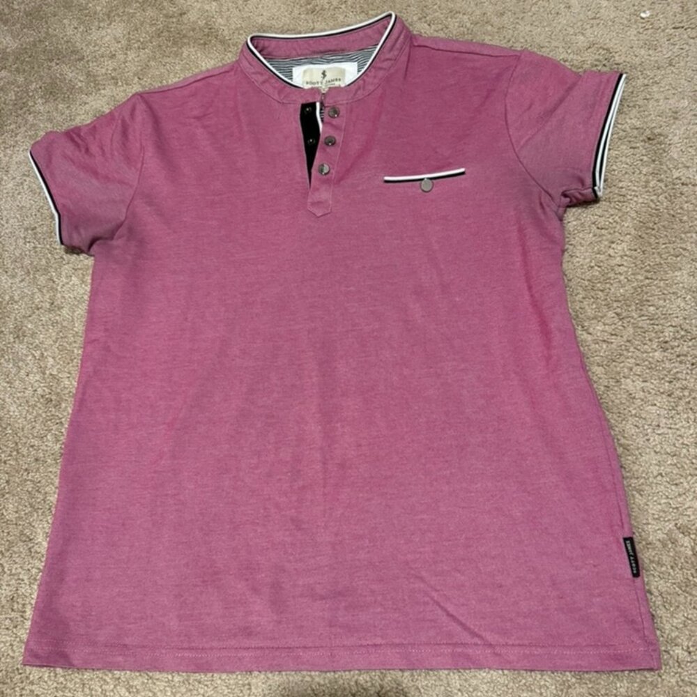 Scott James Pink Three Button Shirt - Mens Medium